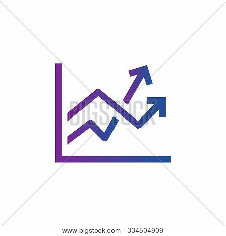 Growing Bars Graphic Icon With Rising Arrows. Stock Vector Illustration Isolated On White Background