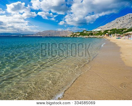 Pefkos Beach Or Pefki Rhodes Greece