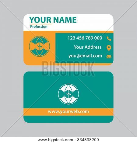 Orange And Blue Abstract Business Card For Person Or Company