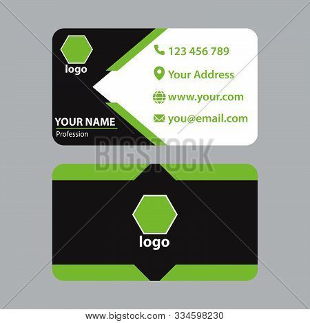 Green And Black Modern Geometric Business Card