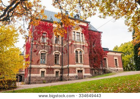Loviisa, Finland - 7 October 2019: The Manor House Malmgard.