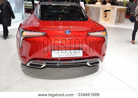 Geneva, Switzerland, March 06-2018: Lexus Lc 500 H At Gims