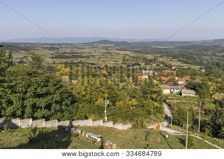 Panorama From Monastery To Village Of Lesje Near Town Of Paracin, Sumadija And Western Serbia