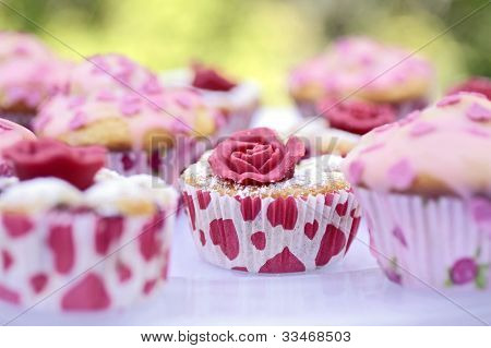Muffin con Marchpane rosa