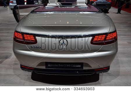 Geneva, Switzerland, March 06-2018: Mercedes S 560 Cabriolet At Gims