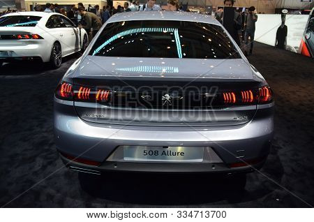 Geneva, Switzerland, March 06-2018: Peugeot 508 Allure At Gims