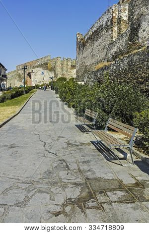 Thessaloniki, Greece - September 22, 2019: Ancient Fortification In City Of Thessaloniki, Central Ma