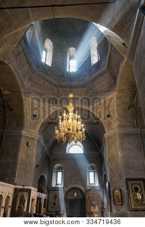 Zugdidi, Georgia, October 10, 2019 : The Interior Of The Church Of Vlacherna Mother Of God In Zugdid