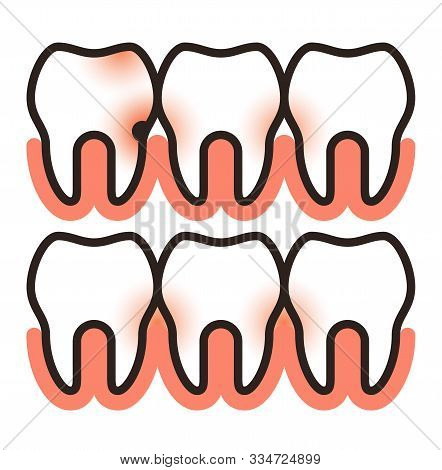 Toothache And Paradontosis Symbol  Isolated On White Background
