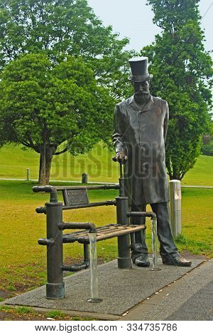 Warsaw, Poland - May 12, 2012: Sculpture Of Sir William Heerlein Lindley In The Town Park. He Was A 