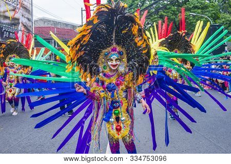 Bacolod , Philippines - Oct 28 : Participant In The Masskara Festival In Bacolod Philippines On Octo