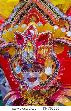 Bacolod , Philippines - Oct 28 : Participant In The Masskara Festival In Bacolod Philippines On Octo