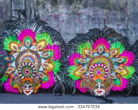 Bacolod , Philippines - Oct 28 : Colorfull Masks During The Masskara Festival In Bacolod Philippines