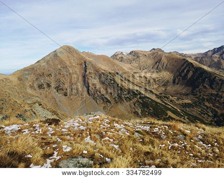 Landscape In The Mountains:  Fagaras - Lespezi Valley And Lespezi Peak