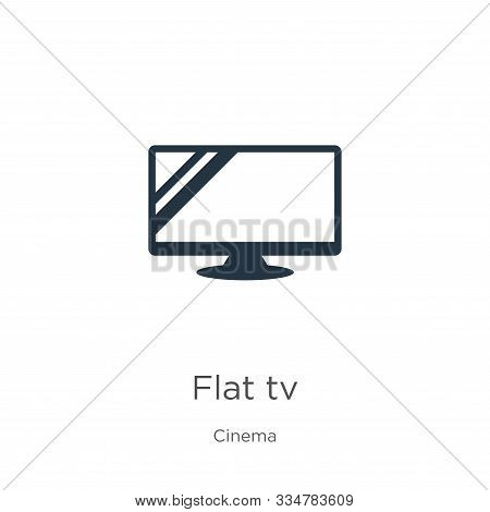 Flat Tv Icon Vector. Trendy Flat Flat Tv Icon From Cinema Collection Isolated On White Background. V