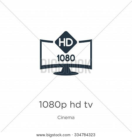 1080p Hd Tv Icon Vector. Trendy Flat 1080p Hd Tv Icon From Cinema Collection Isolated On White Backg