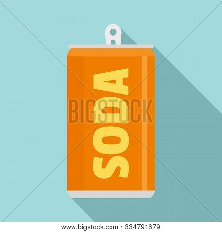 Soda Tin Can Icon. Flat Illustration Of Soda Tin Can Vector Icon For Web Design