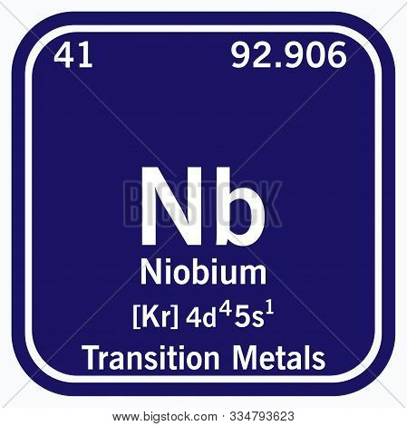 Niobium Periodic Table Of The Elements Vector Illustration Eps 10.