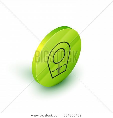 Isometric Line Diving Hood Icon Isolated On White Background. Spearfishing Hat Winter Swim Hood. Div