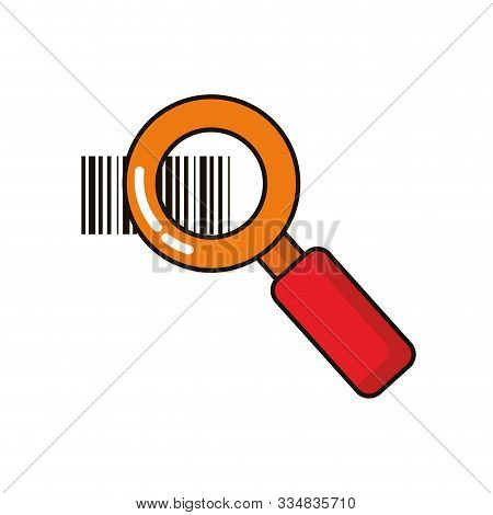 Magnifying Glass With Bar Codes Icons Vector Illustration Design