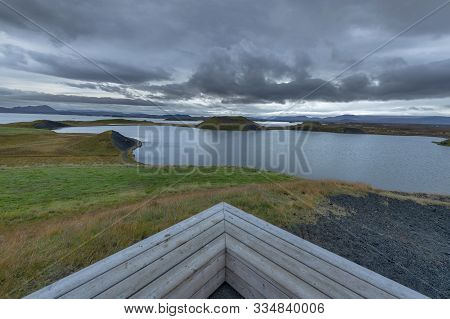 Pseudocraters Or Rootless Bents At Lake Myvatn, Iceland.