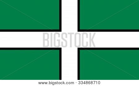 The Flag Of The English County Of Devon Also Known As St. Petroc Flag