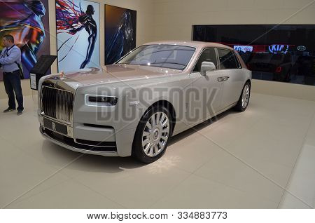 Geneva, Switzerland, March 06-2018: Rolls Royce Phantom One Of One At Gims