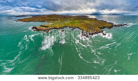 Aerial View Of The Rosguil Pensinsula By Doagh - Donegal, Ireland