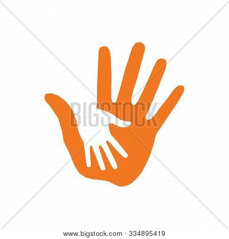 Helping Hands. Vector Illustration On Black Background
