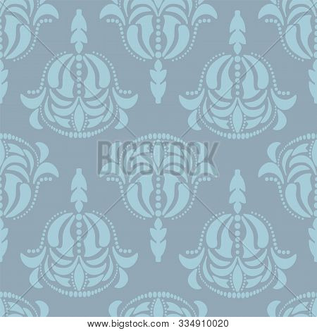 Vector Modern Hand Drawn Damask Seamless Repeat Pattern