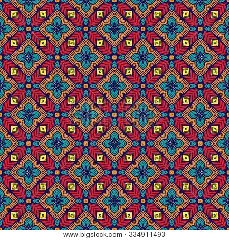 Seamless Abstract Pattern Arabesque Geometric Traditional Background. Oriental, Portugal, Portuguese