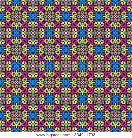 Seamless Abstract Pattern Arabesque Geometric Illustration Background. Arabic, Portugal, Oriental Fl