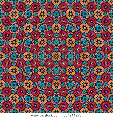 Seamless Abstract Pattern Arabesque Geometric Illustration Background. Arabic, Portugal, Oriental Fl