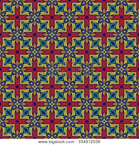 Seamless Abstract Pattern Arabesque Geometric Traditional Background. Arabic, Portugal, Moroccan Flo