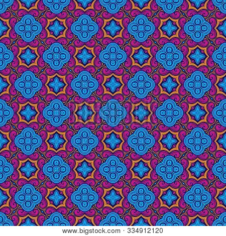 Seamless Abstract Pattern Arabesque Geometric Traditional Background. Arabic, Portugal, Moroccan Flo