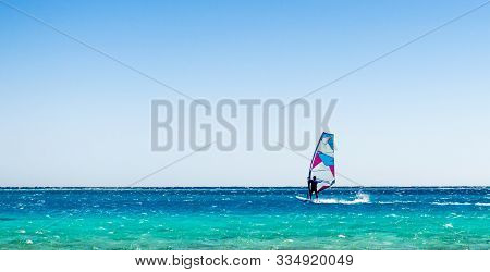 Surfer Rides In The Red Sea In Egyp