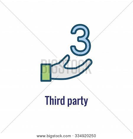 Logistics Icon With Hand And The Number Three