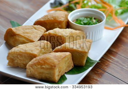 Fried Tofu , Fried Bean Curd Or Deep Fried Tofu