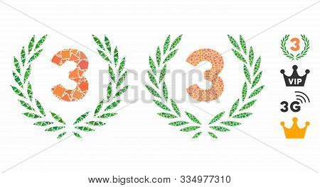 Third Laurel Wreath Composition Of Bumpy Items In Variable Sizes And Shades, Based On Third Laurel W
