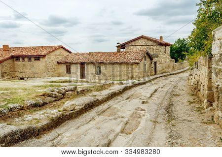 Ancient Stony Road Through Chufut-kale, Medieval Cave Settlement Of Crimean Karaites, Crimea
