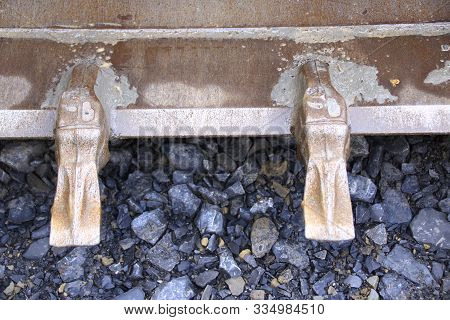 Teeth On A Bucket On A Wheel Loader