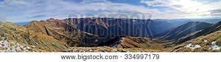 Landscape In The Mountains:  Fagaras - Lespezi Valley And Lespezi Peak