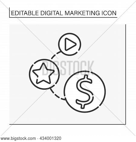 Viral Marketing Line Icon. Sales Technique.word-of-mouth Information About Product Or Service.digita