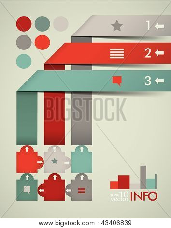 Info-Grafik-Design, Papier-Sticks, Vorlage
