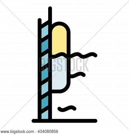 Pool Water Tool Icon. Outline Pool Water Tool Vector Icon Color Flat Isolated