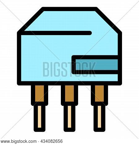 Capacitor Icon. Outline Capacitor Vector Icon Color Flat Isolated