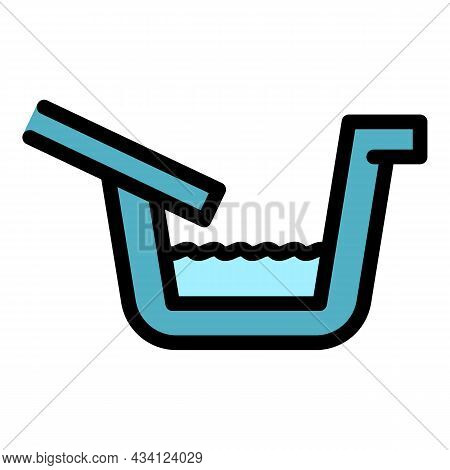Iron Gutter Icon. Outline Iron Gutter Vector Icon Color Flat Isolated