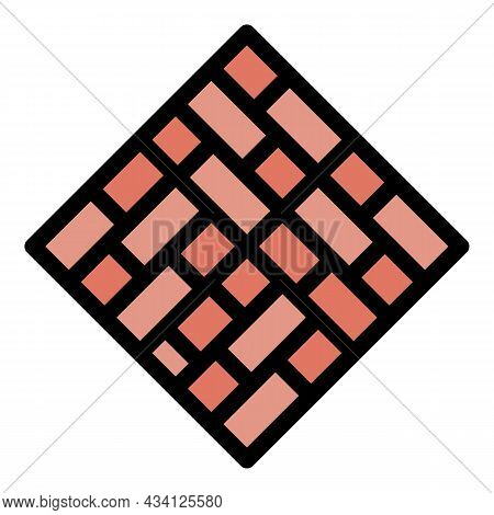 Rombic Paving Icon. Outline Rombic Paving Vector Icon Color Flat Isolated
