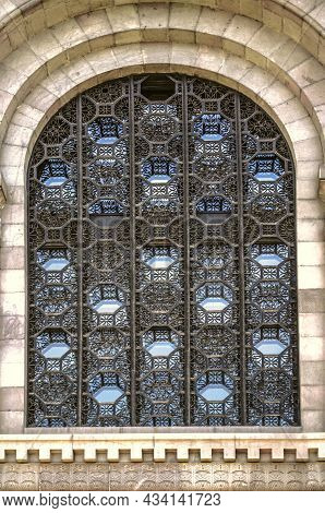 Wrought Iron Grating On The Large Front Window Of The Matenadaran Museum Of Ancient Manuscripts In Y
