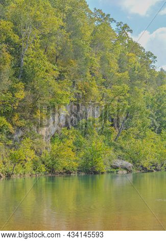 The Current River Flowing Through The Wilderness Of Ozark National Scenic Riverway In Missouri
